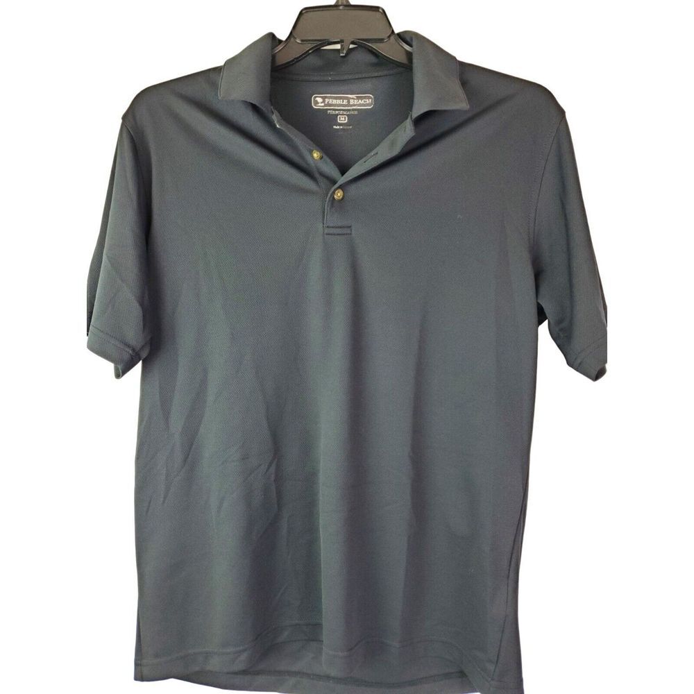 Pebble Beach Mens Performance Golf Polo Shirt Black Size‎ M
